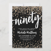 Black Gold 90th Birthday Kaart (Voorkant)