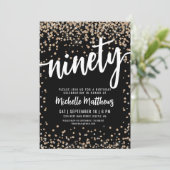 Black Gold 90th Birthday Kaart (Staand voorkant)