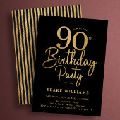 Black Gold 90th Birthday Kaart