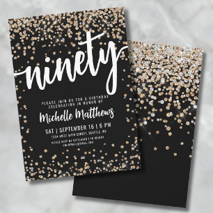 Black Gold 90th Birthday Kaart