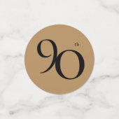 Black Gold 90th Birthday Party Calligraphy Elegant Confetti (Kleine voorkant)
