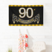 Black Gold 90th Birthday Party Spandoek (Insitu)