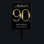 Black Gold 90th Birthday Solid Typografie Elegant Cake Topper<br><div class="desc">Black Gold 90th Birthday Solid Typografie Elegant Cake Topper. Eenvoudig, maar stijlvol verjaardagsthema met de mijlpaal van het geboortejaar in massief gouden tekst-effect! Een elegant ontwerp voor elk geslacht, man of vrouw. Zeker een stevige manier om je verjaardagsmijlpaal te vieren! Bekijk het collectie voor het coördineren van items die u...</div>