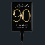 Black Gold 90th Birthday Solid Typografie Elegant Cake Topper<br><div class="desc">Black Gold 90th Birthday Solid Typografie Elegant Cake Topper. Eenvoudig, maar stijlvol verjaardagsthema met de mijlpaal van het geboortejaar in massief gouden tekst-effect! Een elegant ontwerp voor elk geslacht, man of vrouw. Zeker een stevige manier om je verjaardagsmijlpaal te vieren! Bekijk het collectie voor het coördineren van items die u...</div>