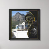 Black Gold Abstract Filigree Canvas Afdruk (Voorkant)