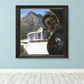 Black Gold Abstract Filigree Canvas Afdruk (Insitu (Houten vloer))