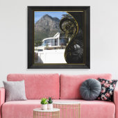 Black Gold Abstract Filigree Canvas Afdruk (Insitu (Woonkamer))