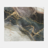 Black Gold Abstracte marmer Fleece Deken (Voorkant (Horizontaal))