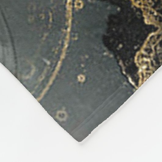 Black Gold Abstracte marmer Fleece Deken (Hoek)