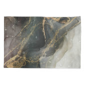 Black Gold Abstracte marmer Kussensloop (Achterkant)