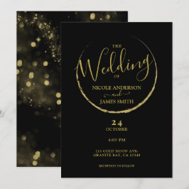 Black & Gold Abstracte nieuwe maan met ruggengraat Kaart