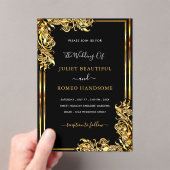 Black Gold Acrylic Wedding Invitation Example Acryl Uitnodigingen (Insitu (Draagbaar))