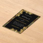 Black Gold Acrylic Wedding Invitation Example Acryl Uitnodigingen (Laagn)