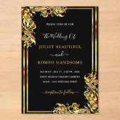 Black Gold Acrylic Wedding Invitation Example Acryl Uitnodigingen (Voorkant)