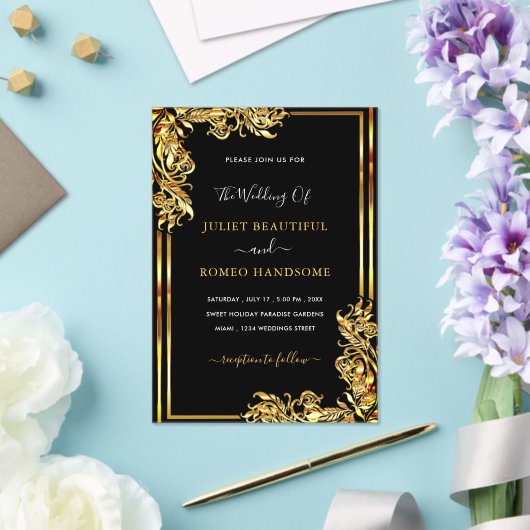 Black Gold Acrylic Wedding Invitation Example Acryl Uitnodigingen (Insitu (Huwelijk))