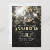 Black Gold Adult 50th Birthday Party Kaart (Voorkant)