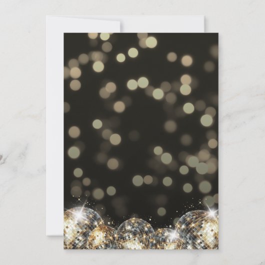 Black Gold Adult 50th Birthday Party Kaart (Achterkant)