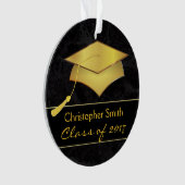 Black Gold Afstudeerder Pet - Afstuderen foto-cade Ornament (voorkant)