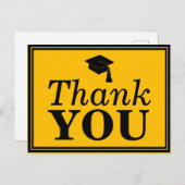Black Gold Afstudeerder Pet Hartelijk dank Briefkaart (Voorkant / Achterkant)