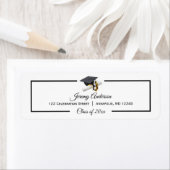 Black Gold Afstuderen Class Pet en Tassel Adres Etiket (Insitu)