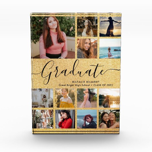 Black Gold Afstuderen Collage Afstuderen Photo Blo Fotoblokken (Voorkant)