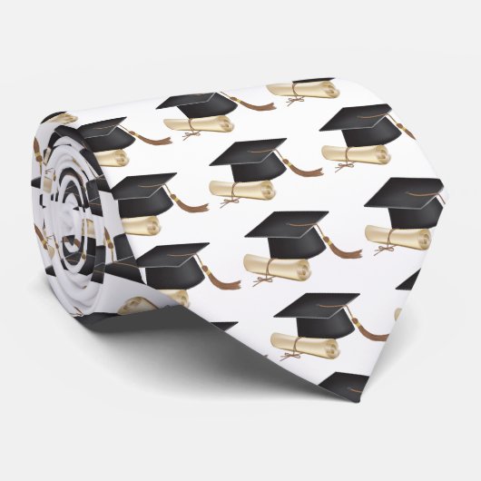 Black Gold Afstuderen Diploma Mortar Board Stropdas (Opgerold)