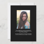 Black Gold Afstuderen Foto Aankondiging (Achterkant)