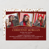 Black Gold Afstuderen Foto Afstuderen aankondiging (Voorkant / Achterkant)