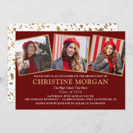 Black Gold Afstuderen Foto Afstuderen aankondiging