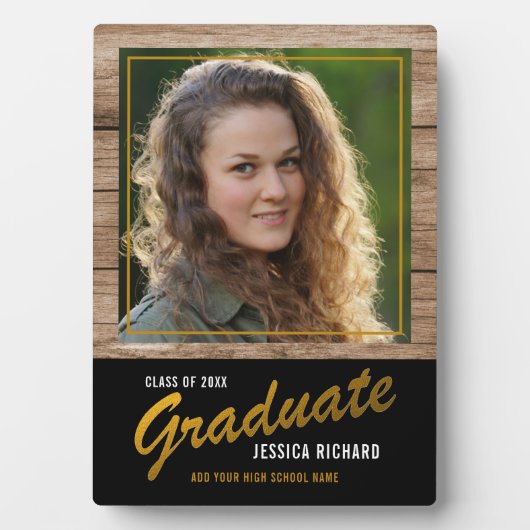 Black Gold Afstuderen Foto Keepomwille Brown Wood Fotoplaat (voorkant)