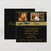 Black Gold Afstuderen-fotokaart Aankondiging (Voorkant / Achterkant)