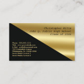 Black Gold Afstuderen Foto's Naam kaart Contactkaartje (Achterkant)