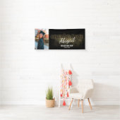 Black & Gold Afstuderen Gefeliciteerd Foto Spandoek (Insitu)