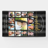 Black Gold Afstuderen K-12 Photo Collage Script Spandoek (Horizontaal)