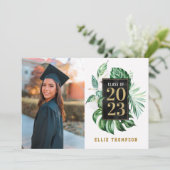 Black & Gold Afstuderen Klasse van 2021 Foto Yard Kaart (Staand voorkant)