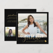 Black Gold Afstuderen Open House Square Announcem Aankondiging (Voorkant / Achterkant)