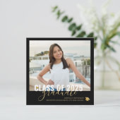 Black Gold Afstuderen Open House Square Announcem Aankondiging (Staand voorkant)