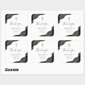 Black Gold Agaat Eerste Heilige Communie Dank u Vierkante Sticker (Vel)