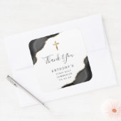 Black Gold Agaat Eerste Heilige Communie Dank u Vierkante Sticker (Envelop)