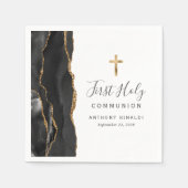 Black Gold Agaat Eerste Heilige Communie Servet (Voorkant)