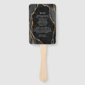 Black & Gold Agaat huwelijksprogramma Handwaaier (Voorkant)
