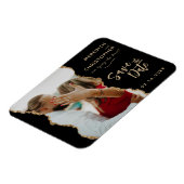 Black Gold Agaat Trouwfoto Sla de datum op Magneet (Linkerzijde)