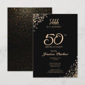 Black Gold Agaat Verrassing 50e Verjaardag Kaart (Voorkant / Achterkant)