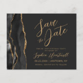 Black Gold Agate 18e Verjaardag Save the Date (Voorkant)