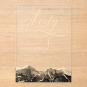 Black Gold Agate 30e 30-jarig verjaardagsfeest Acryl Uitnodigingen (Voorkant)