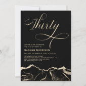 Black Gold Agate 30e 30-jarig verjaardagsfeest Kaart (Voorkant)