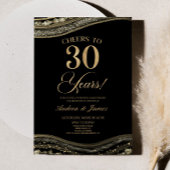 Black Gold Agate 30ste bruiloft Jubileum Party Kaart
