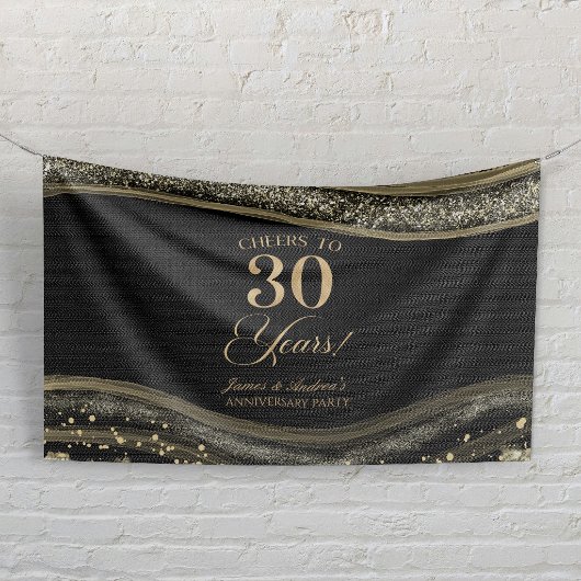 Black Gold Agate 30th Wedding Anniversary Party Spandoek