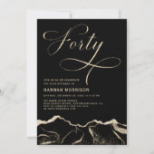 Black Gold Agate 40e 40-jarig verjaardagsfeest Kaart (Voorkant)