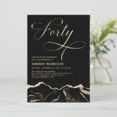 Black Gold Agate 40e 40-jarig verjaardagsfeest Kaart (Staand voorkant)